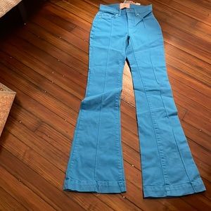 Bright blue flared pants, never worn